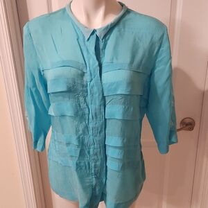 Johnny Was Medium blue blouse